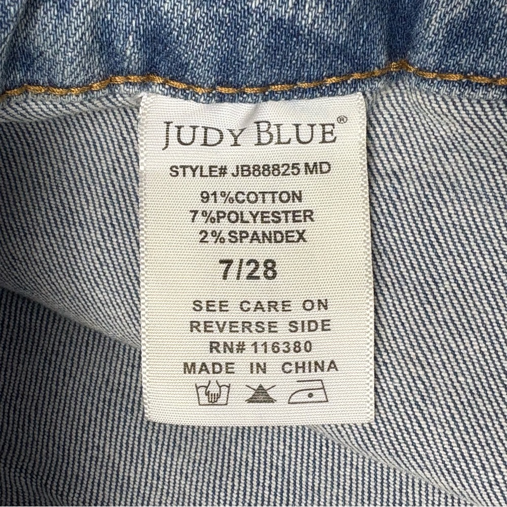 Judy Blue Jeans 7/28 High Waist Patch Pocket & Destroy Boyfriend Denim 88825 - Picture 15 of 16